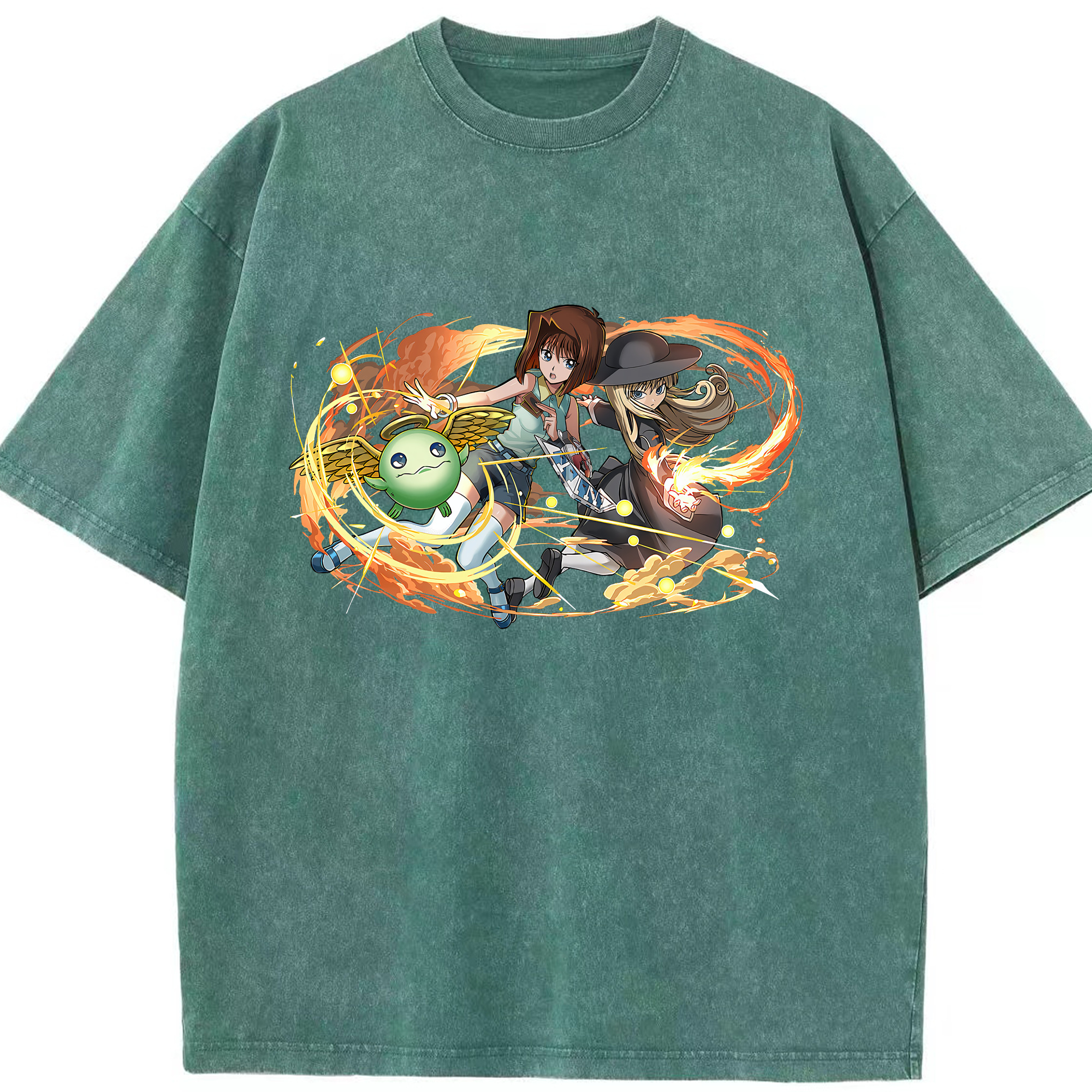 （画像用） 遊☆戯☆王 Yu-Gi-Oh! 綿100% ヴィンテージ風 半袖Tシャツ（フロントプリント）